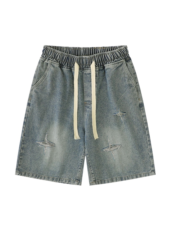 Short con cordón rasgado con estrellas para hombre-3