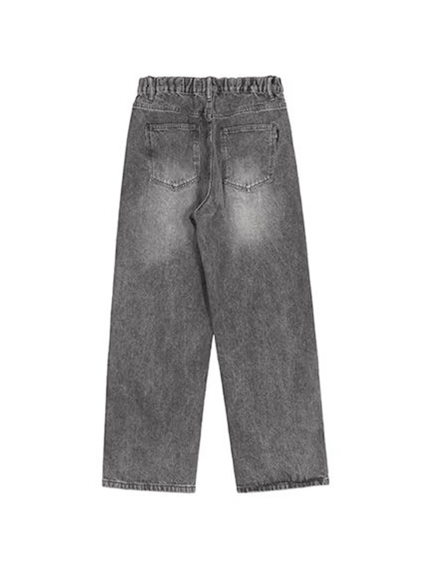 Vaqueros holgados con estampado craquelado lavado para hombre-5