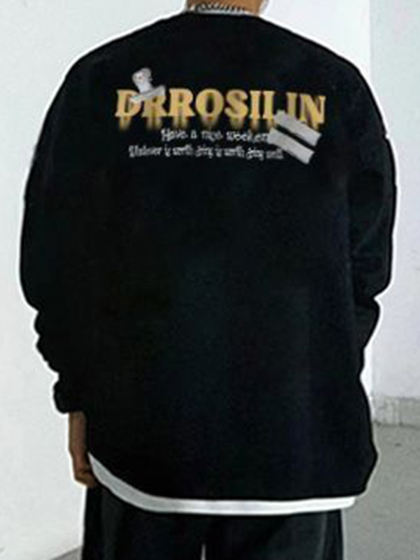 Sudadera con estampado de retrato callejero para hombre-1