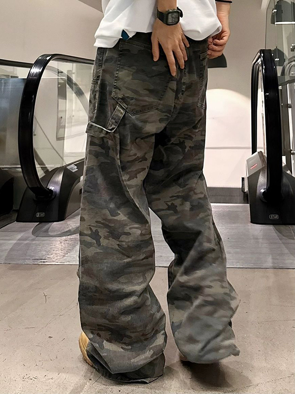 Vaqueros holgados con estampado de camuflaje para hombre-4