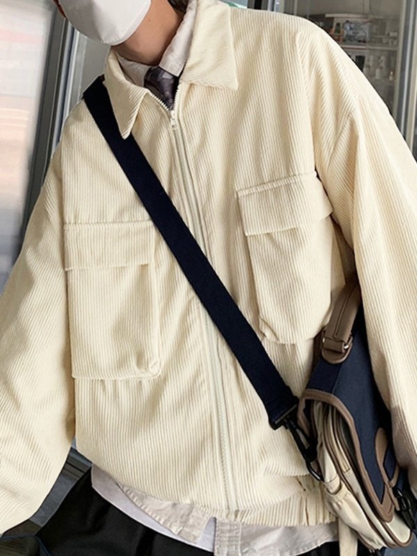 Chaqueta de pana con cremallera para hombre-2