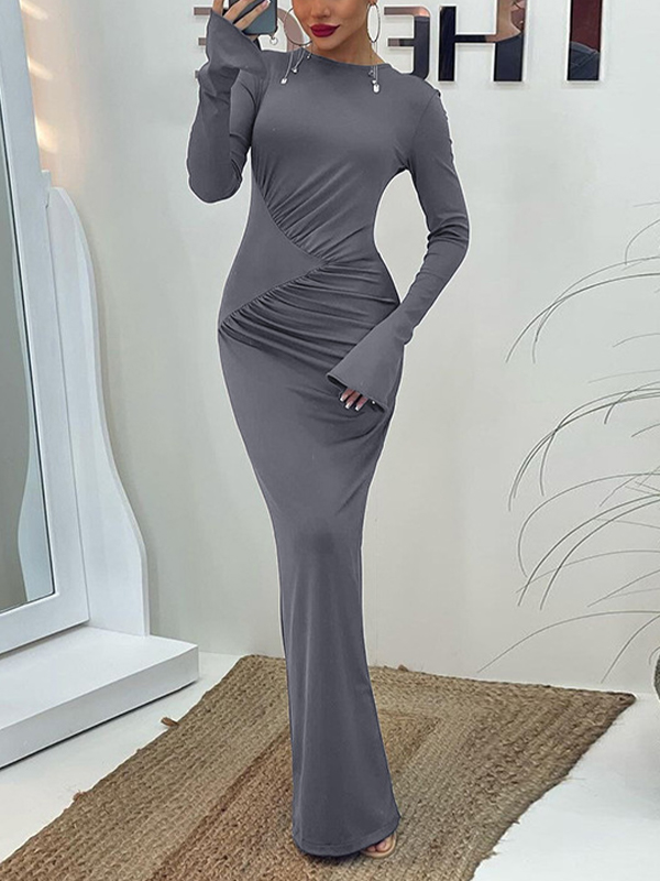 Vestidos largos elegantes de cintura ajustada-1