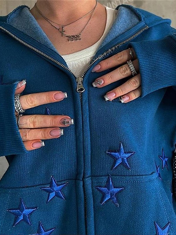 Sudadera con capucha y cremallera Patch Star para hombre-1