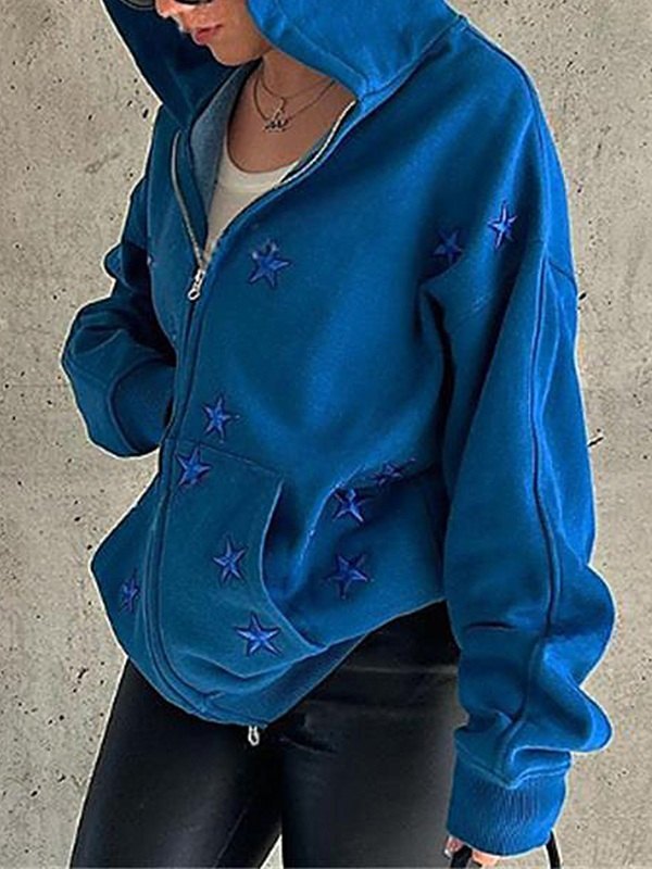 Sudadera con capucha y cremallera Patch Star para hombre-2