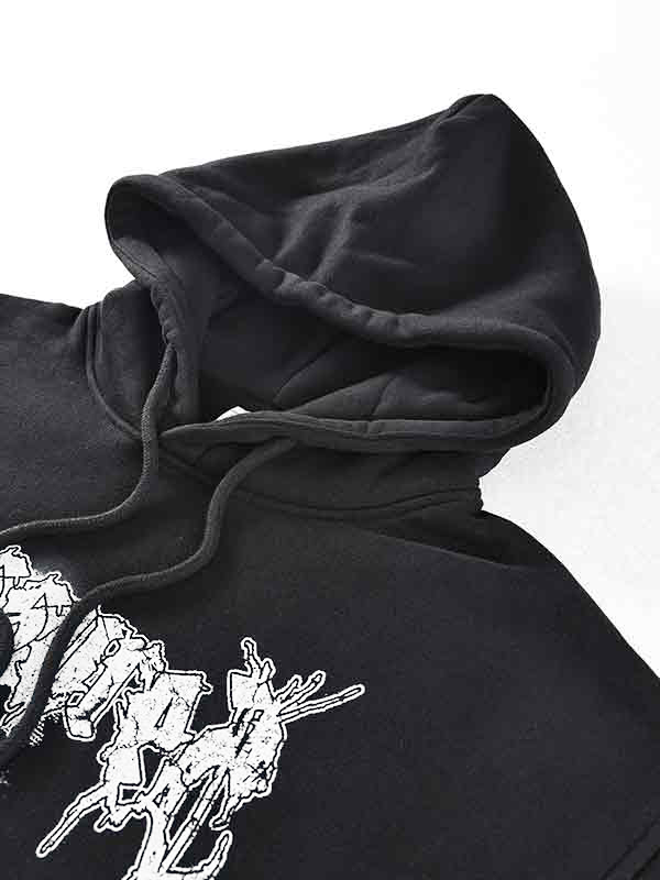 Sudadera extragrande gruesa con estampado de calle para hombre-2
