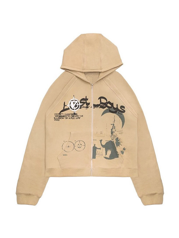 Sudadera con capucha extragrande con estampado de camello para hombre-2