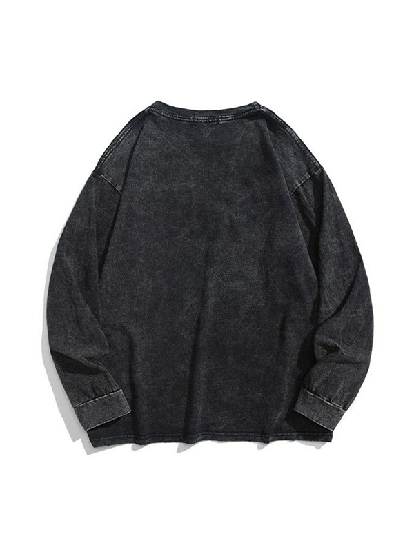 Sudadera con estampado de retrato desgastado para hombre-2
