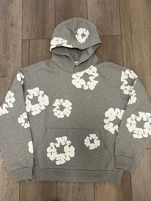 Sudadera extragrande con estampado de flores de espuma-1
