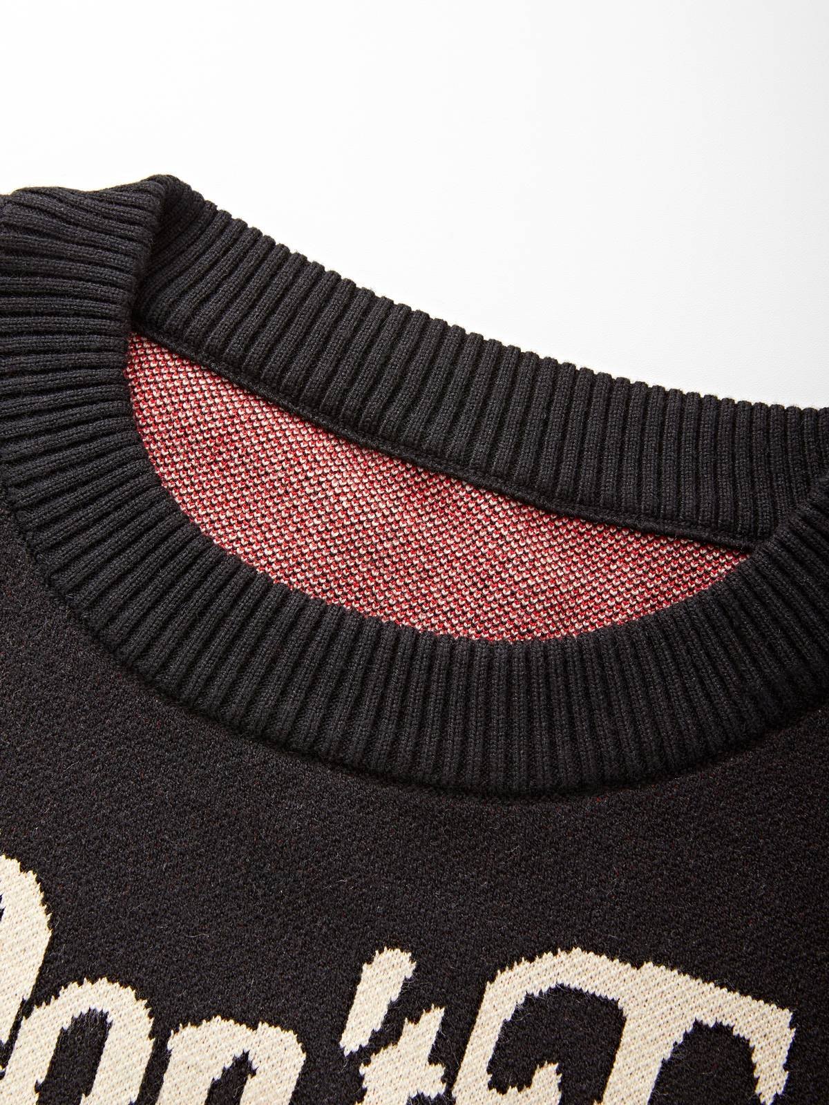Jersey de hombre en punto jacquard con calavera de llamas-2