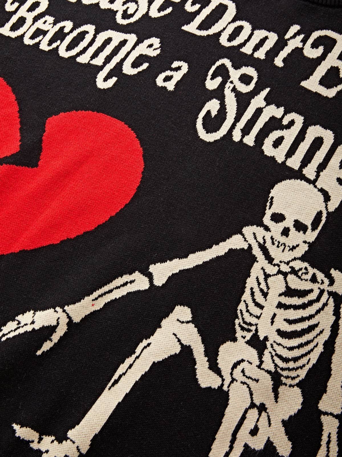 Jersey de hombre en punto jacquard con calavera de llamas-3