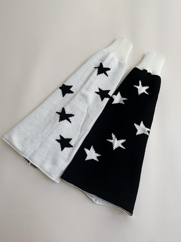 Calentador de piernas de punto jacquard con estrella inversa-5