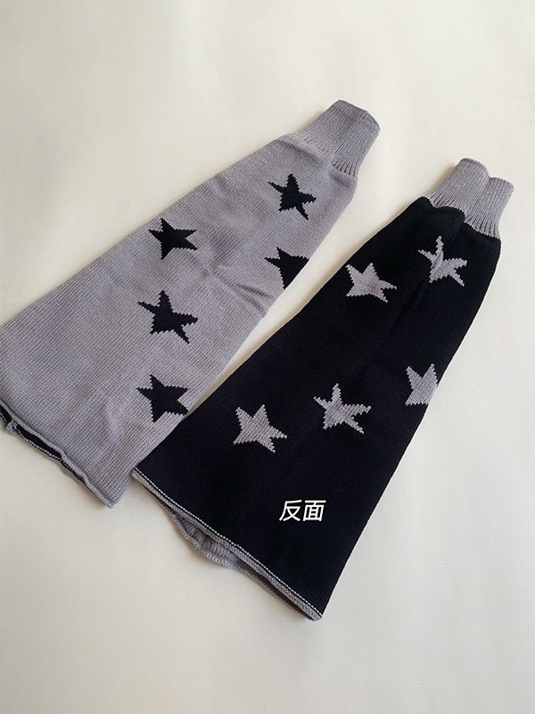 Calentador de piernas de punto jacquard con estrella inversa-7
