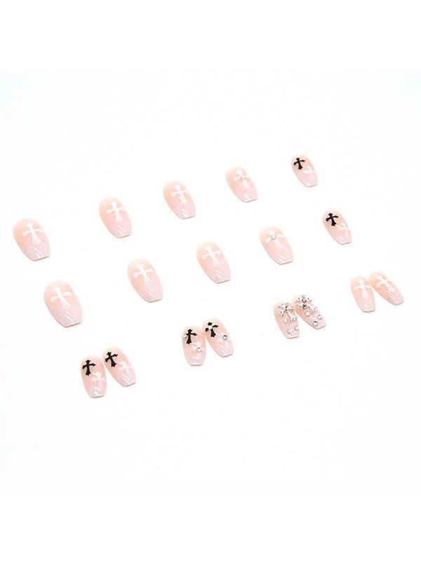 24 piezas de prensa de patrón cruzado en las uñas.-2