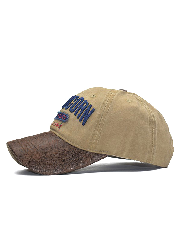 Gorra de béisbol bordada con paneles de cuero Pu-1