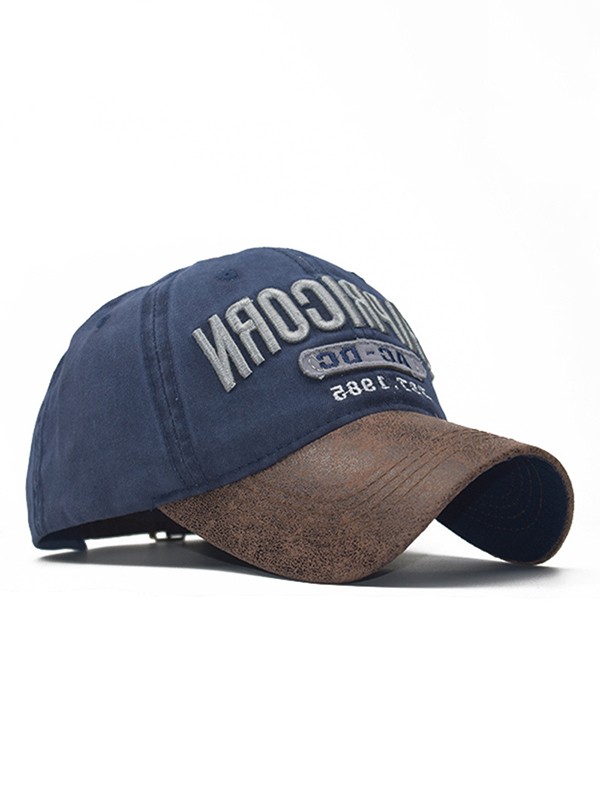 Gorra de béisbol bordada con paneles de cuero Pu-1