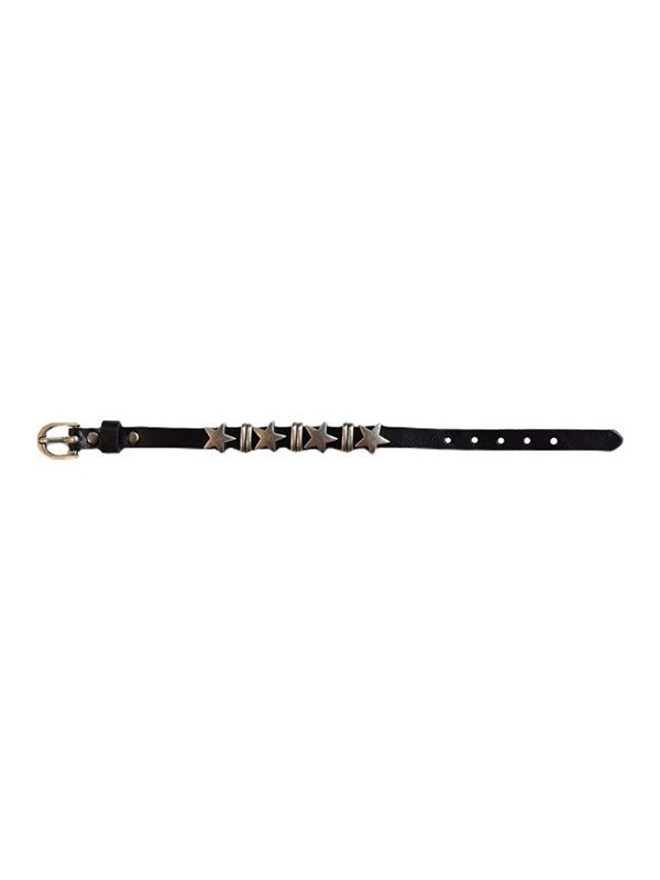 Brazalete de piel sintética con hebilla y adorno de estrellas-3