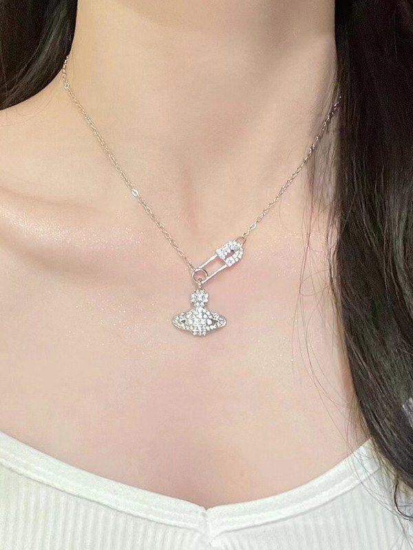 Collar Cosmos con imperdible de diamantes de imitación-2