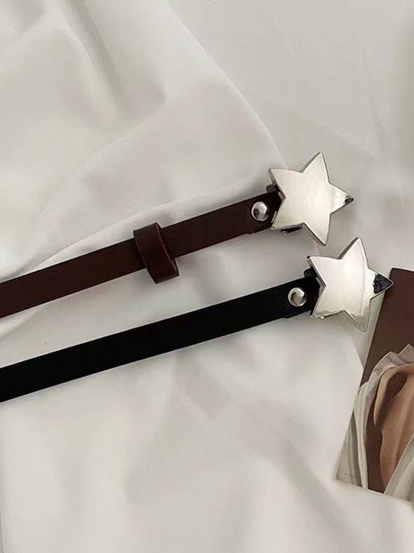 Cinturón delgado con hebilla de estrella Y2K-2