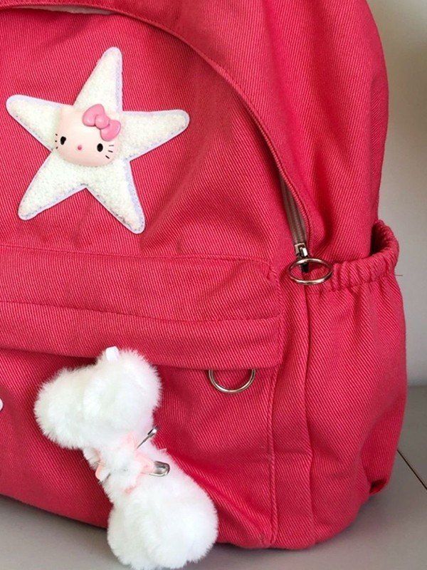 Mochila con adorno de estrella Fuzzy Bone-5