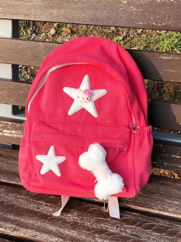 Mochila con adorno de estrella Fuzzy Bone-1