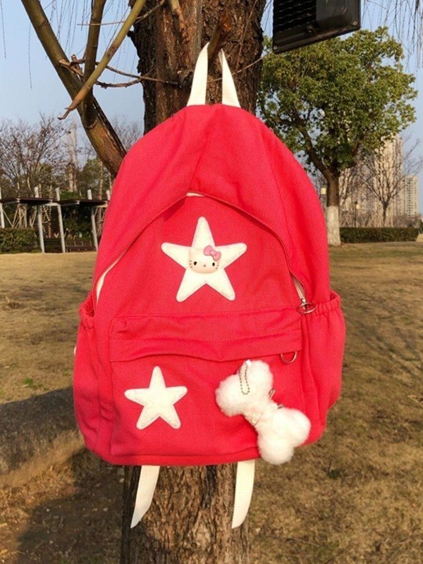 Mochila con adorno de estrella Fuzzy Bone-4