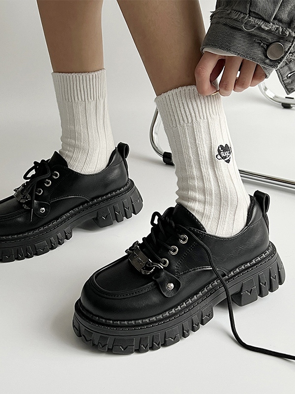 Zapatos Mary Jane con plataforma y cordones-1