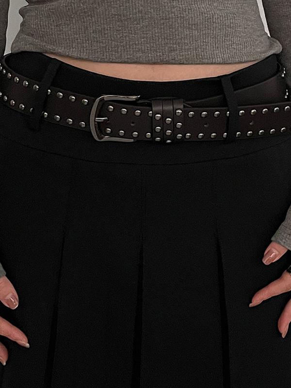 Cinturón con hebilla decorativa con remaches versátil-1